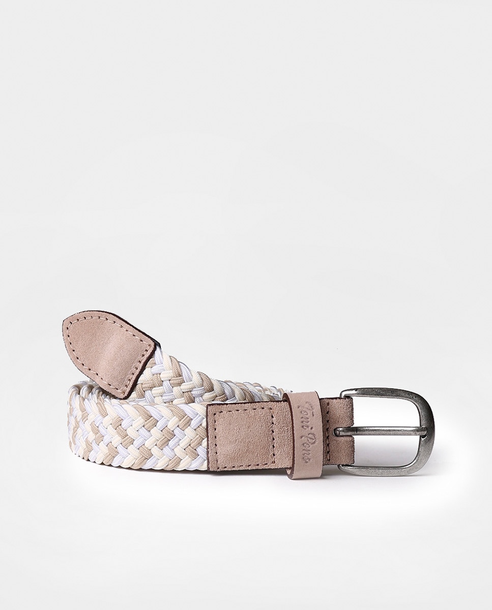 Imagem 0 de Cinto de Trança Elástica e Camurça