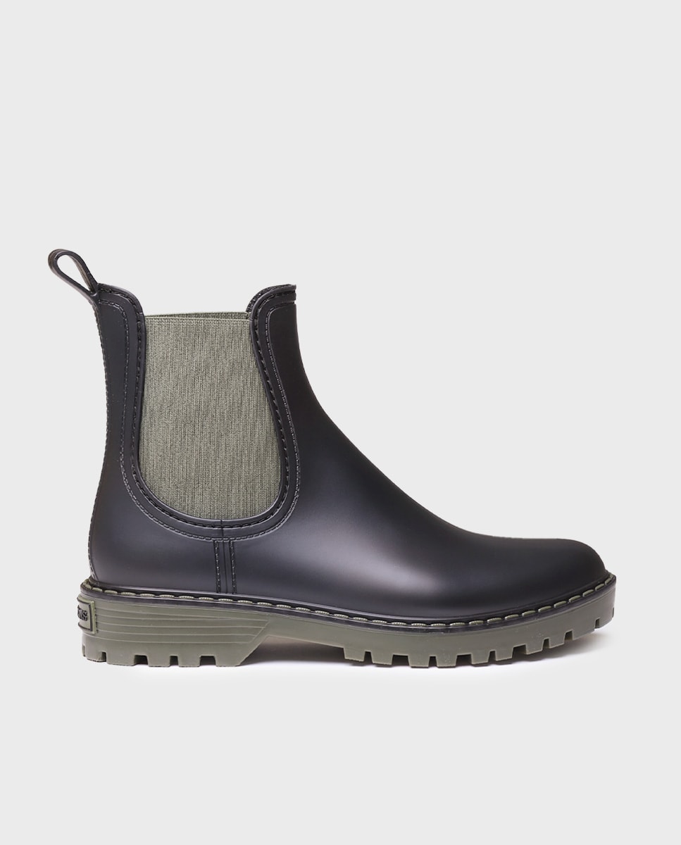 Botins de Água de Borracha com Elásticos Caqui-1