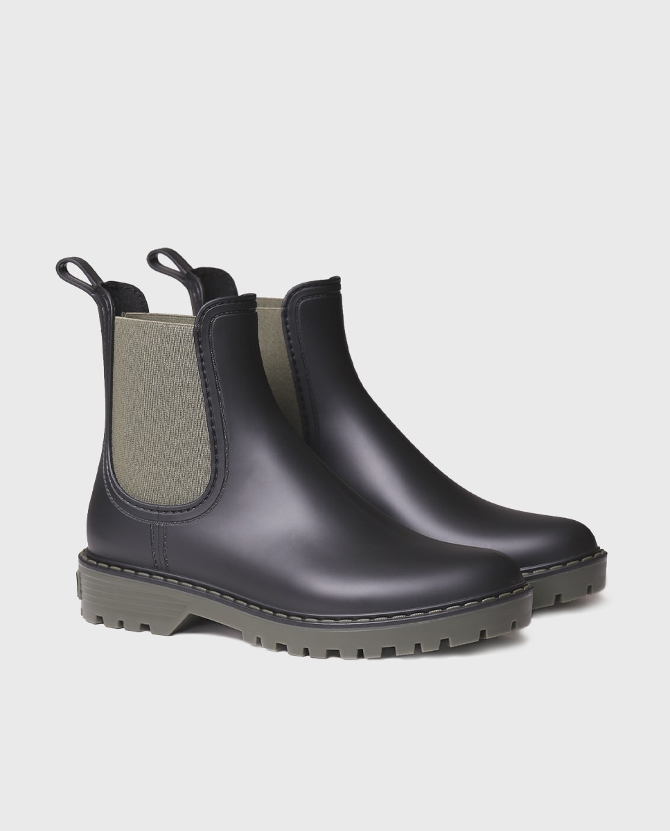 Botins de Água de Borracha com Elásticos Caqui-2