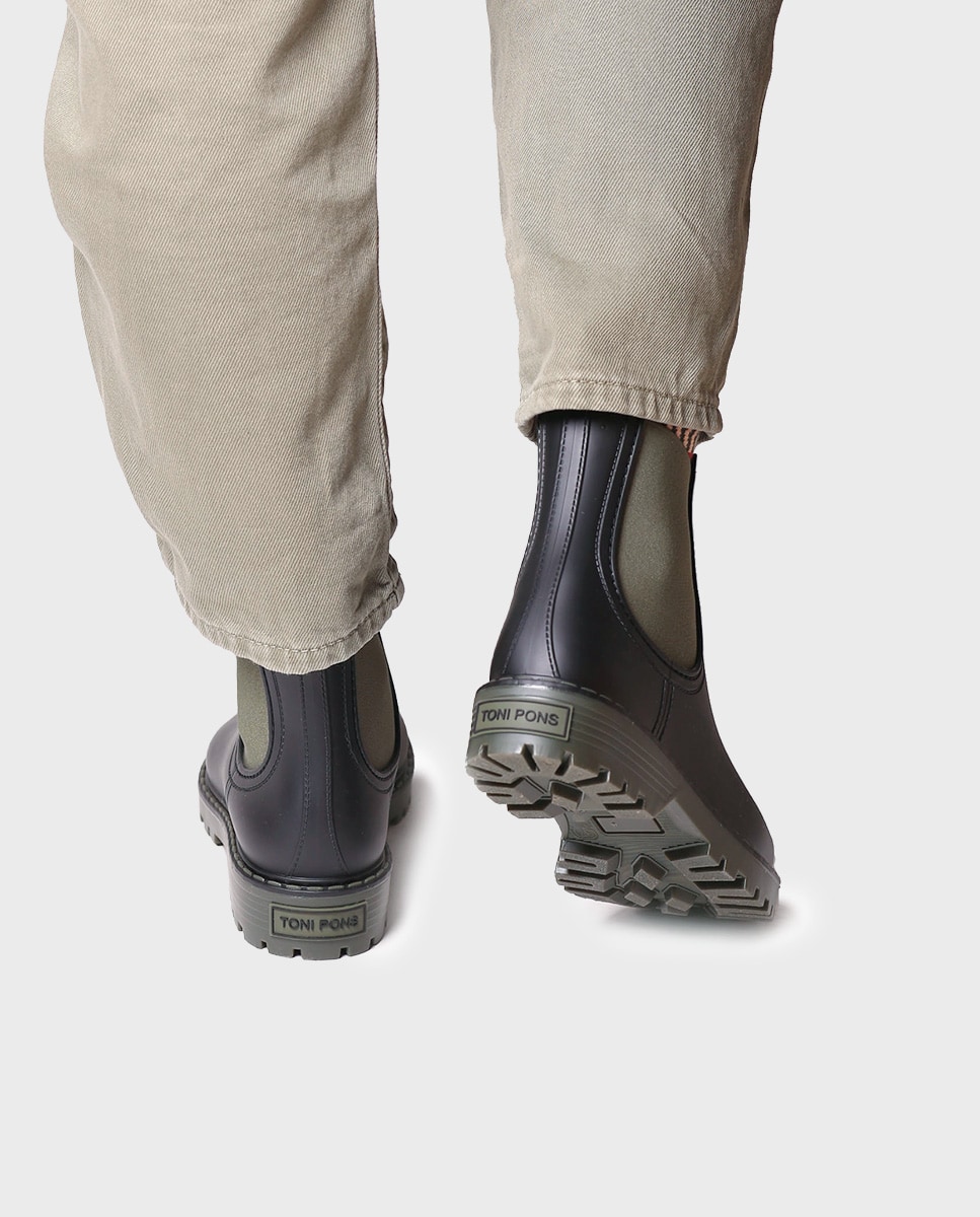 Botins de Água de Borracha com Elásticos Caqui-4
