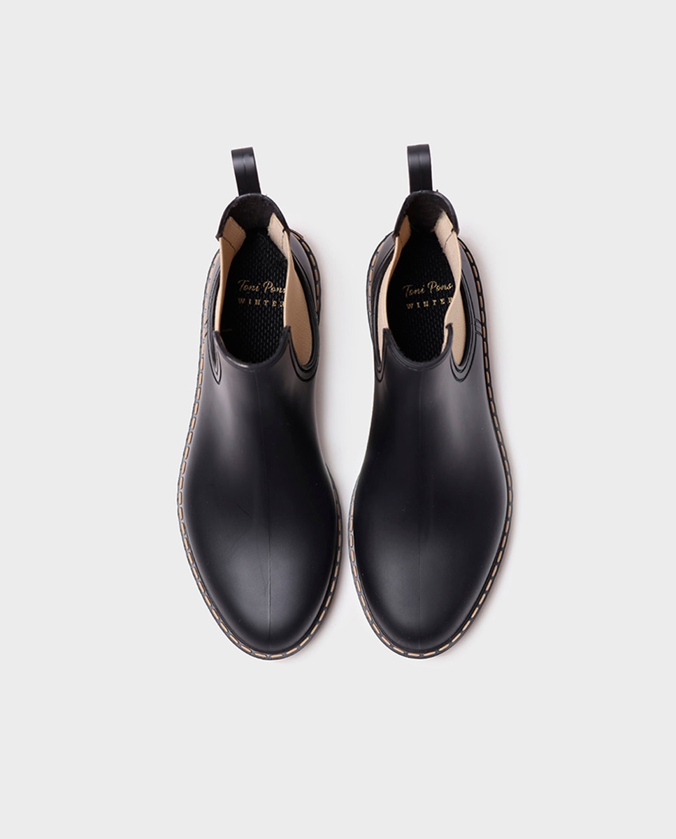 Botins de Água de Borracha com Elásticos Bege-3