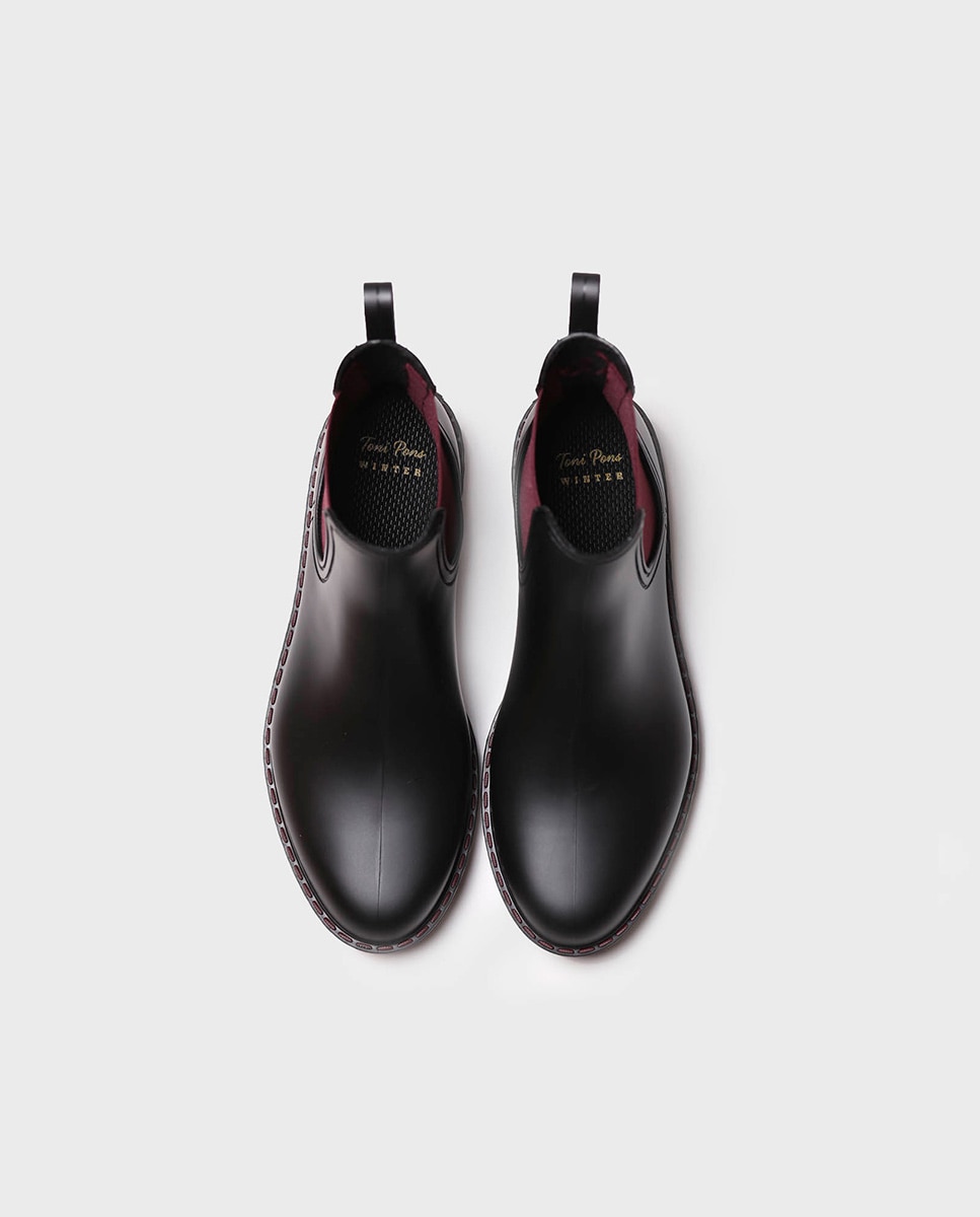 Botins de Água de Borracha com Elásticos Vermelho-3