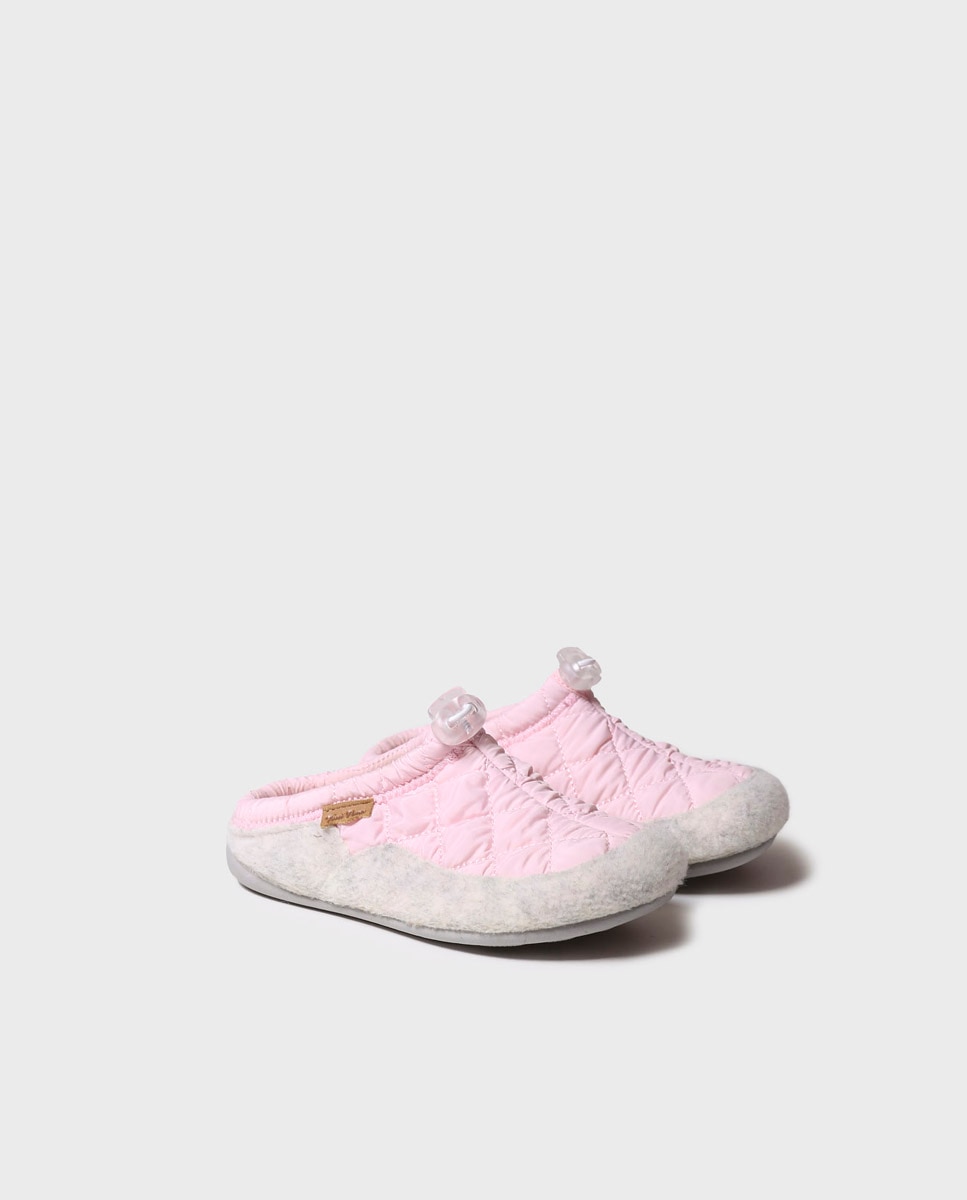 Pantufas Fechadas Infantil de Tecido Acolchoado Toni Pons Rosa-2