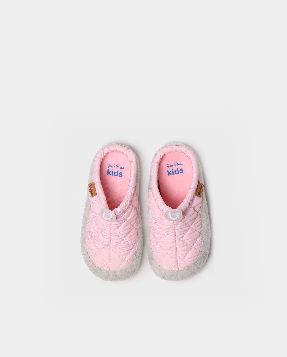 Pantufas Fechadas Infantil de Tecido Acolchoado Toni Pons Rosa-3
