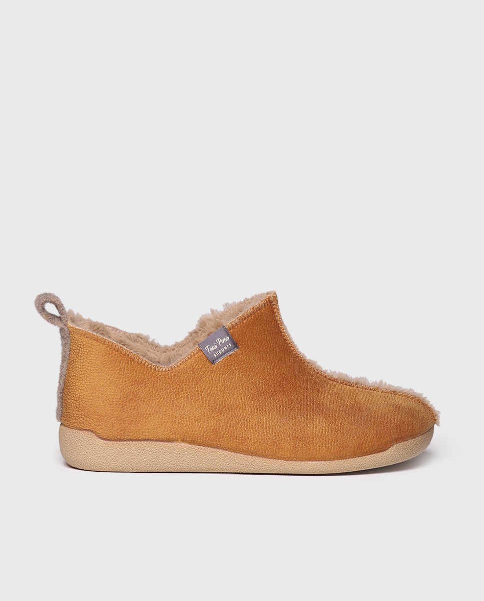 Pantufas Fechadas Tipo Botim Castanho-claro-1