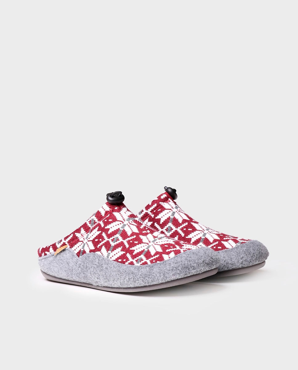 Pantufas de Tecido Estampado Bordeaux-2