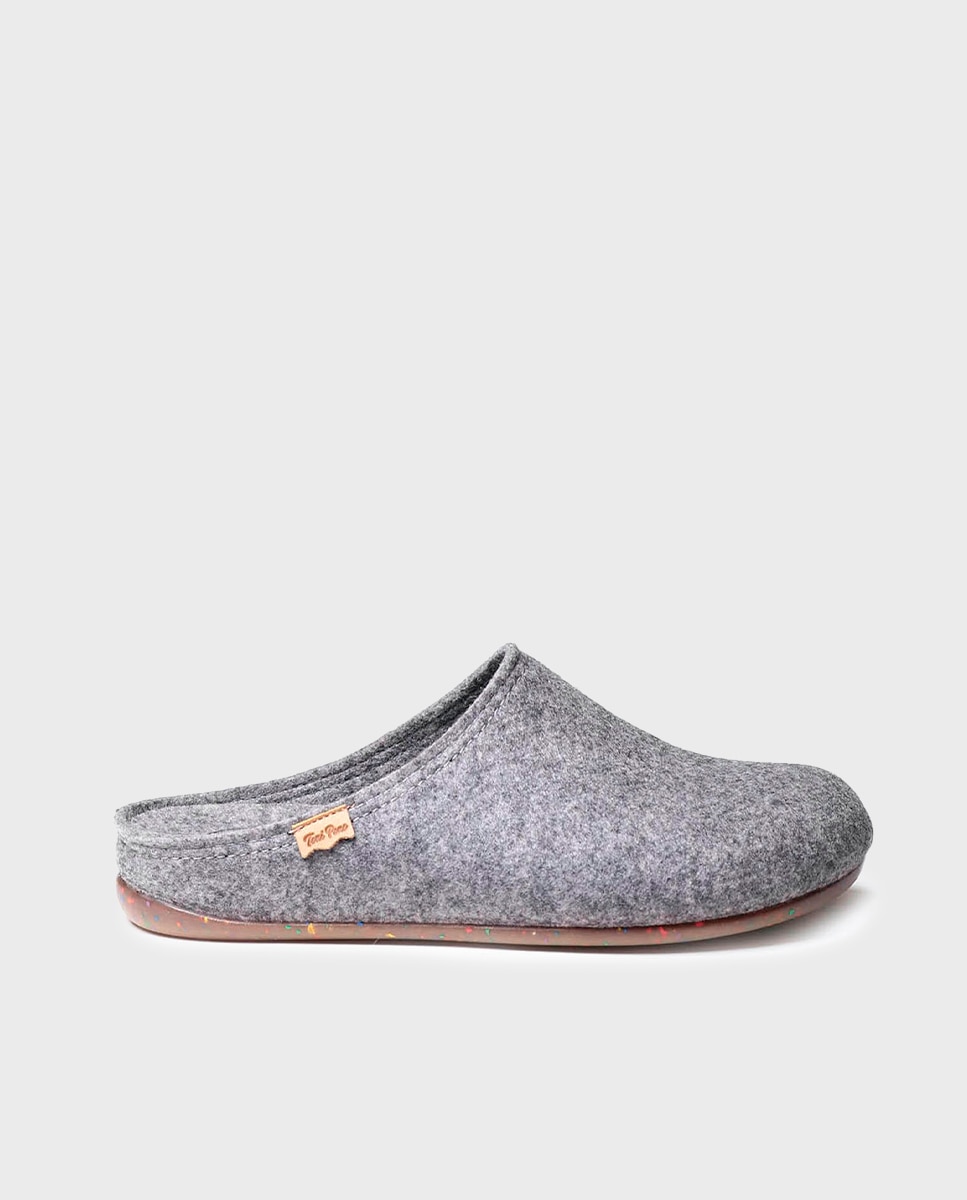 Pantufas de Feltro Reciclado Cinzento-1