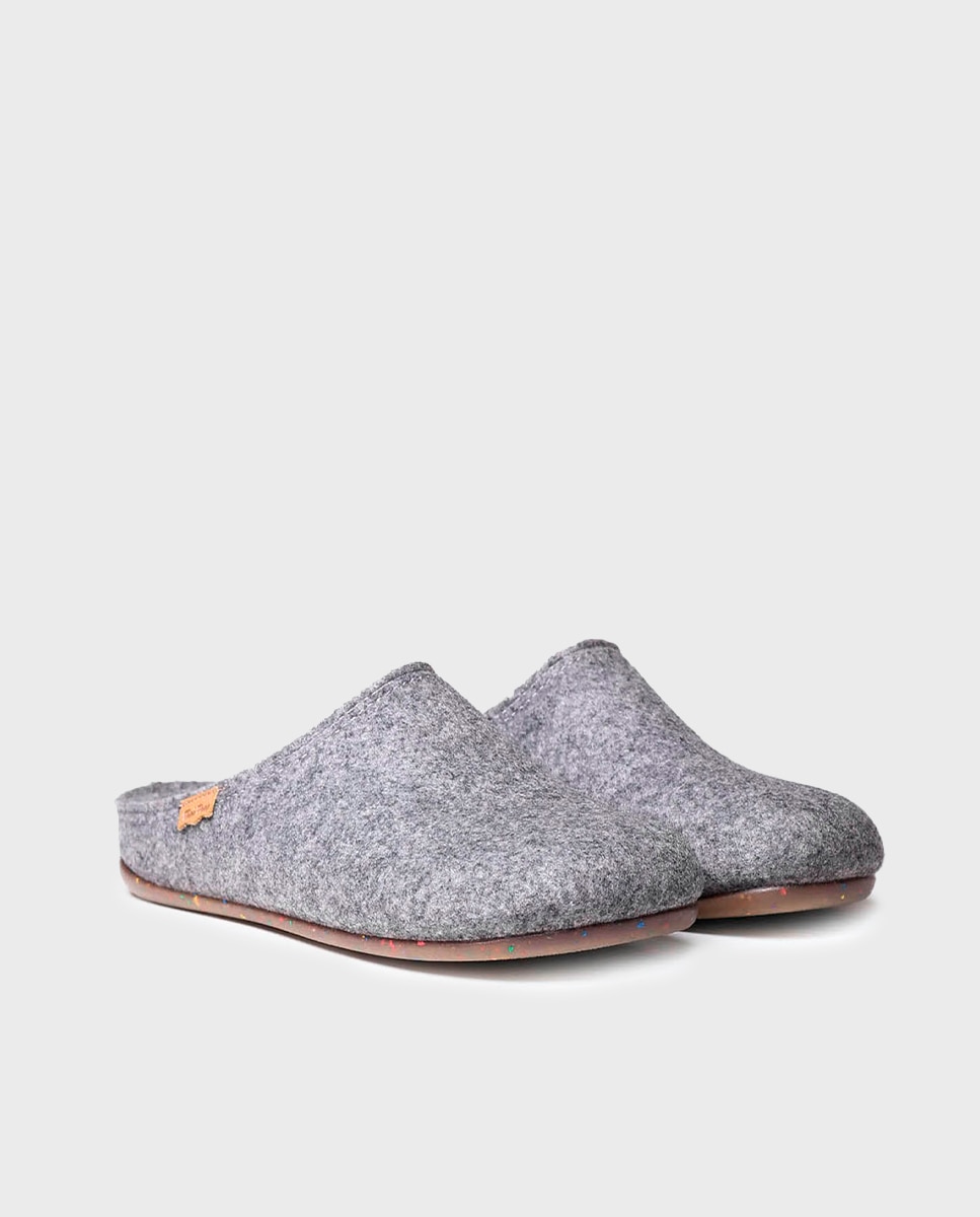 Pantufas de Feltro Reciclado Cinzento-2