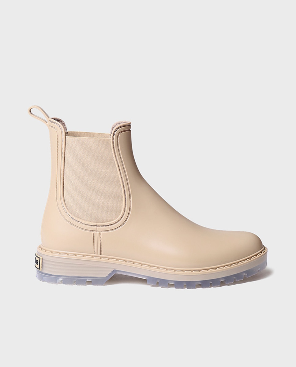 Botins de Água de Cano Baixo Bege-1