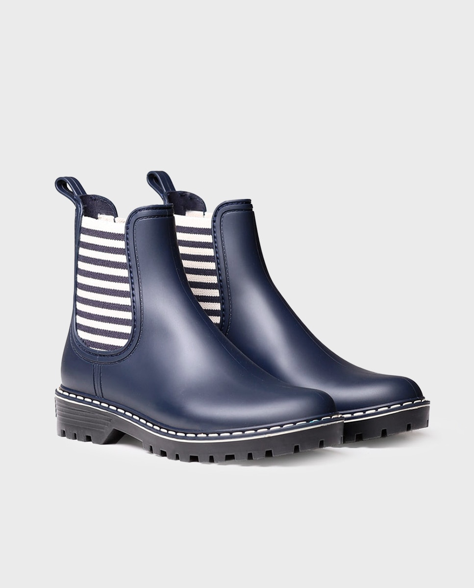 Botins de Água de Borracha com Elásticos Azul-2