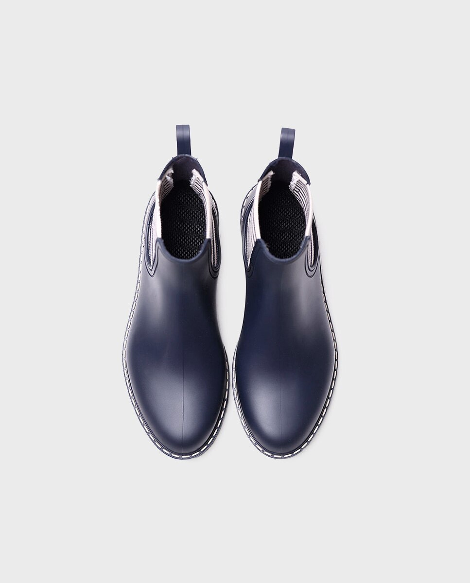 Botins de Água de Borracha com Elásticos Azul-3