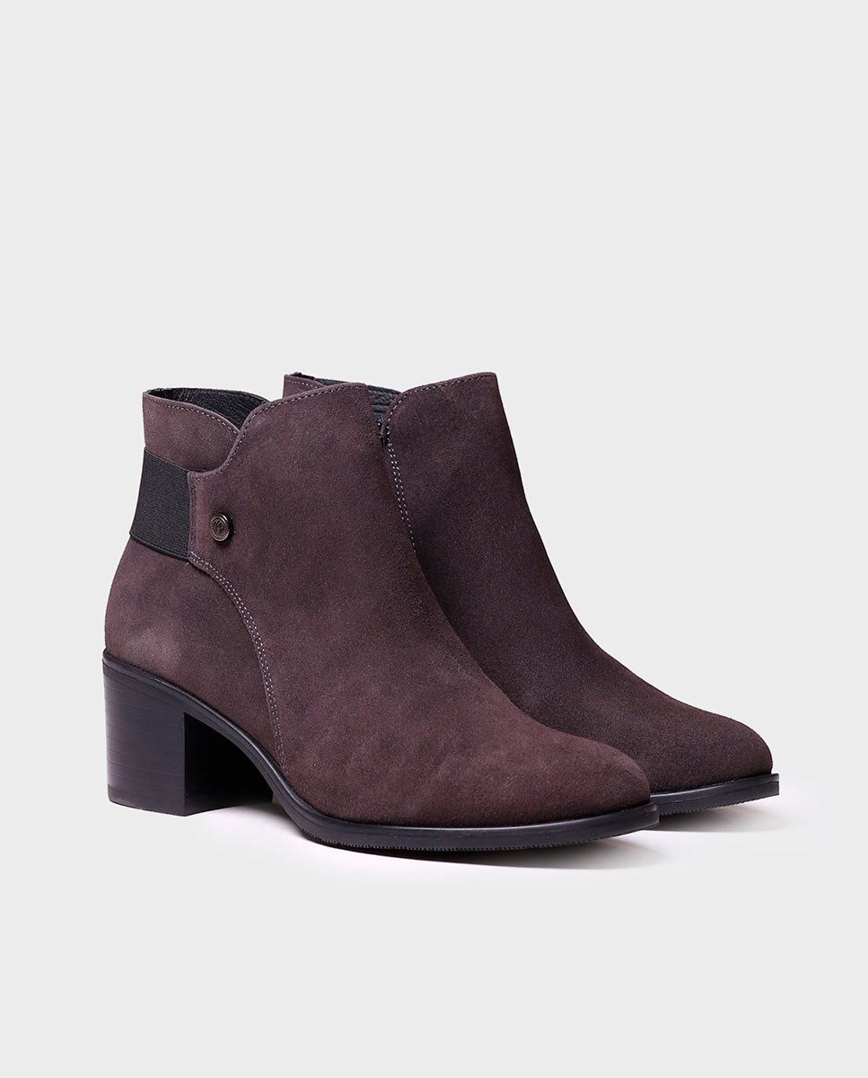 Botins de Camurça com Fecho Zip Cinzento-2