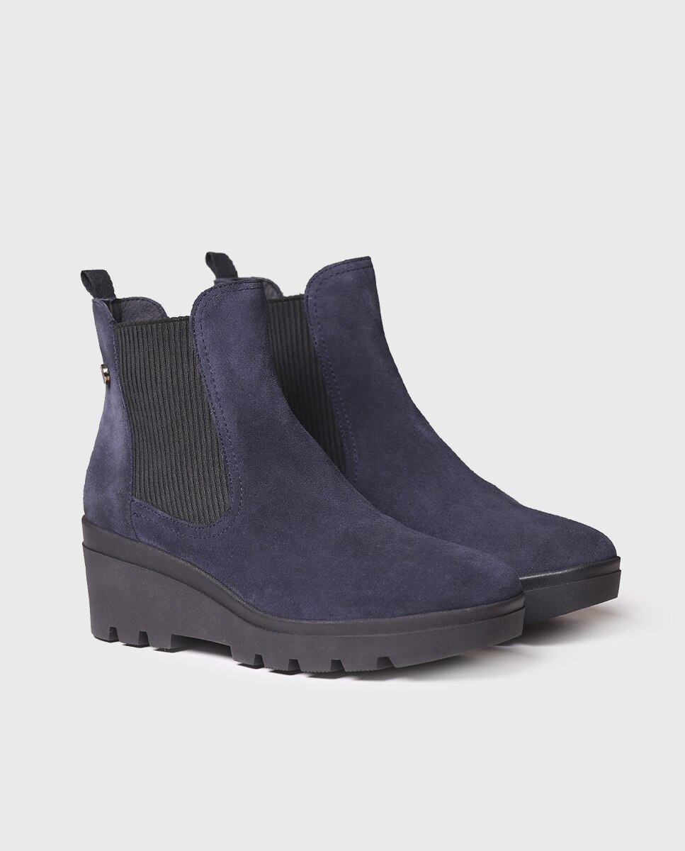 Botins de Camurça com Elásticos Azul-marinho-2