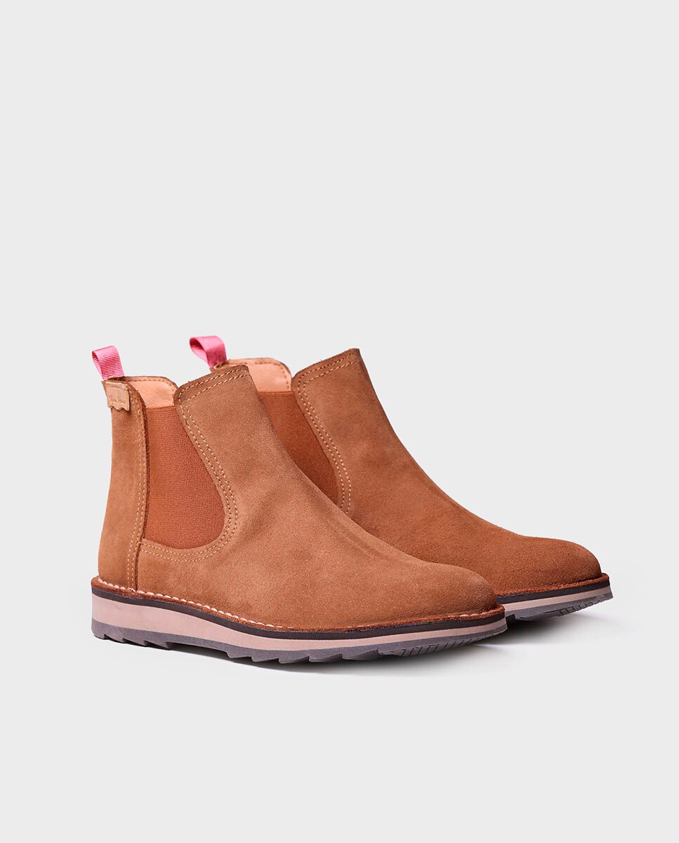 Botins de Camurça com Elásticos Castanho-claro-2