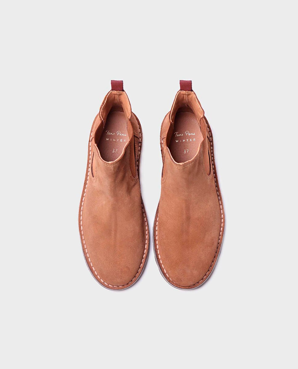 Botins de Camurça com Elásticos Castanho-claro-3