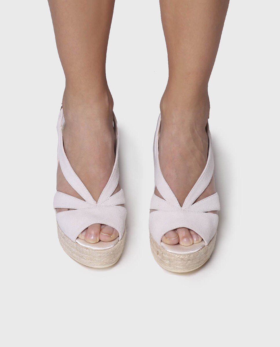 Alpercatas de Cunha em Camurça com Fivela Branco-4