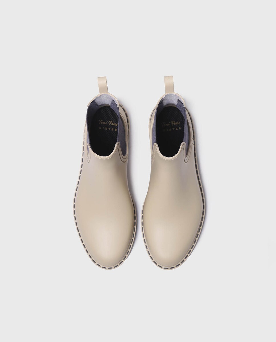 Botins de Água de Borracha com Elásticos Branco-3