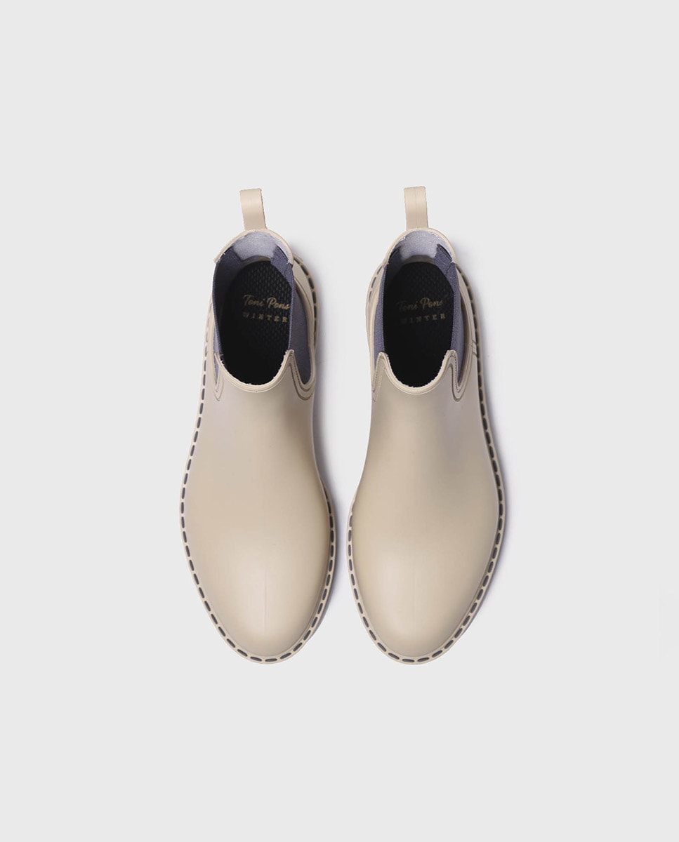 Botins de Água de Borracha com Elásticos Branco-3