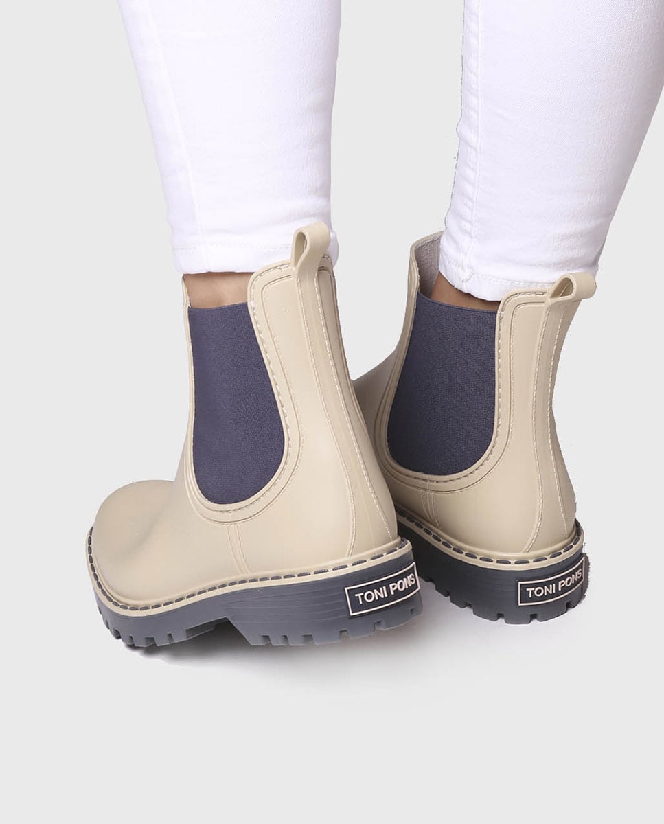 Botins de Água de Borracha com Elásticos Branco-4