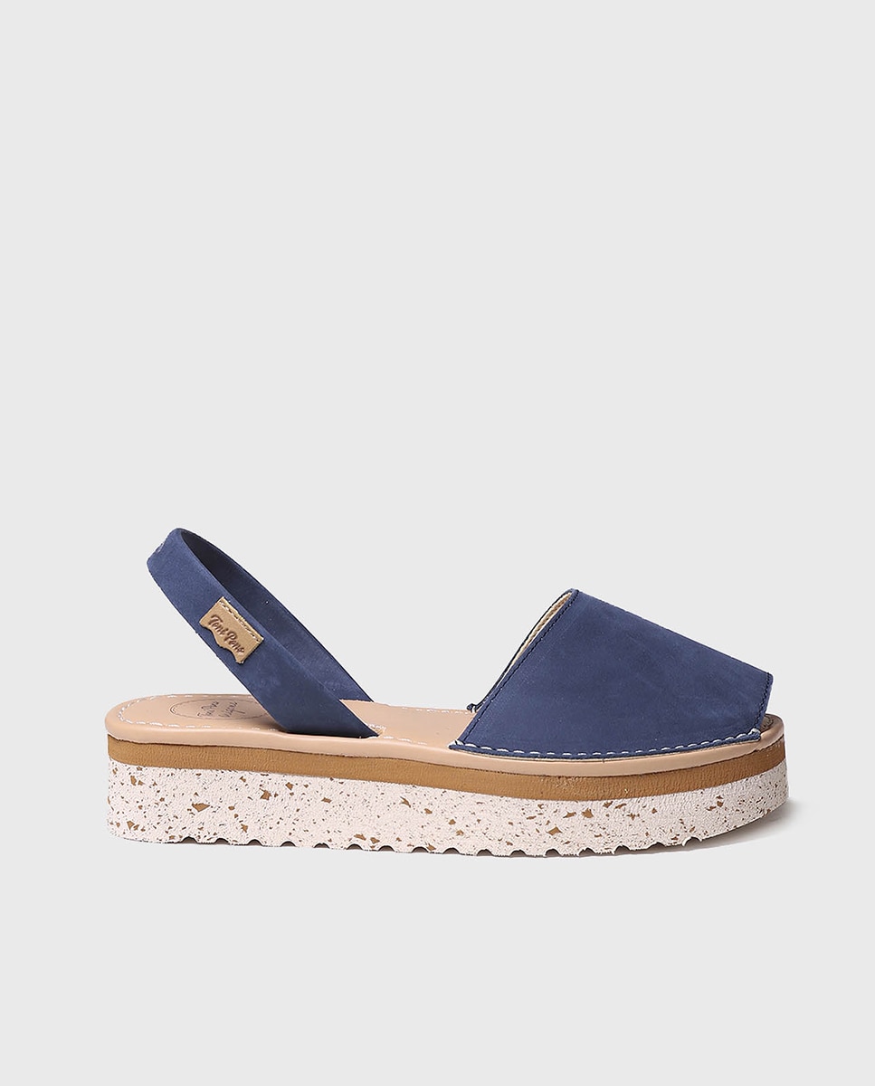 Menorquinas de Pele em Tons Lisos Azul-marinho-1