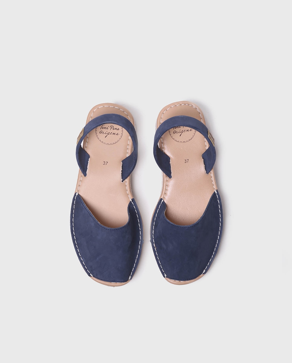 Menorquinas de Pele em Tons Lisos Azul-marinho-3