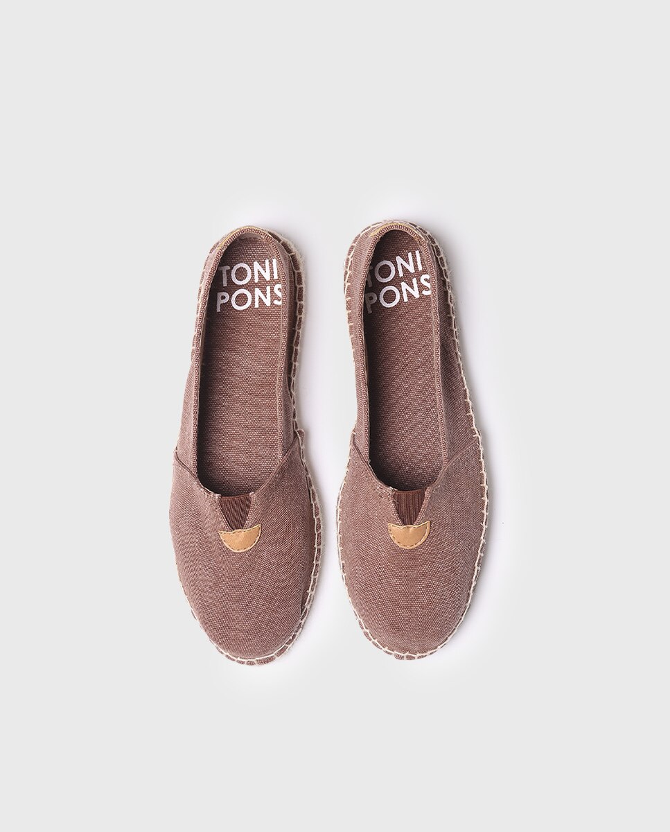 Alpercatas Rasas Unissexo de Tecido em Liso Grená-3