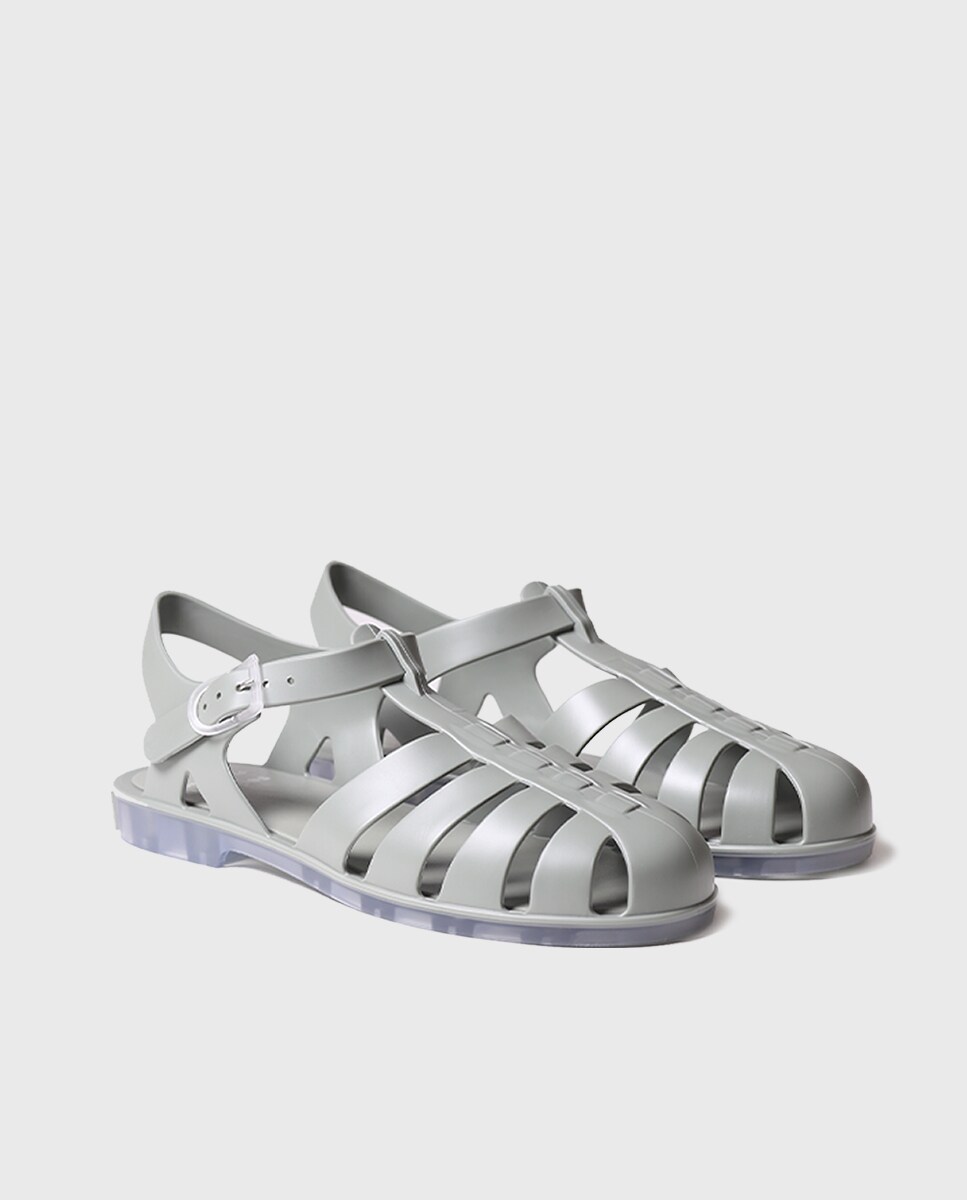 Cangrejeras de Borracha com Fivela Verde-claro-2