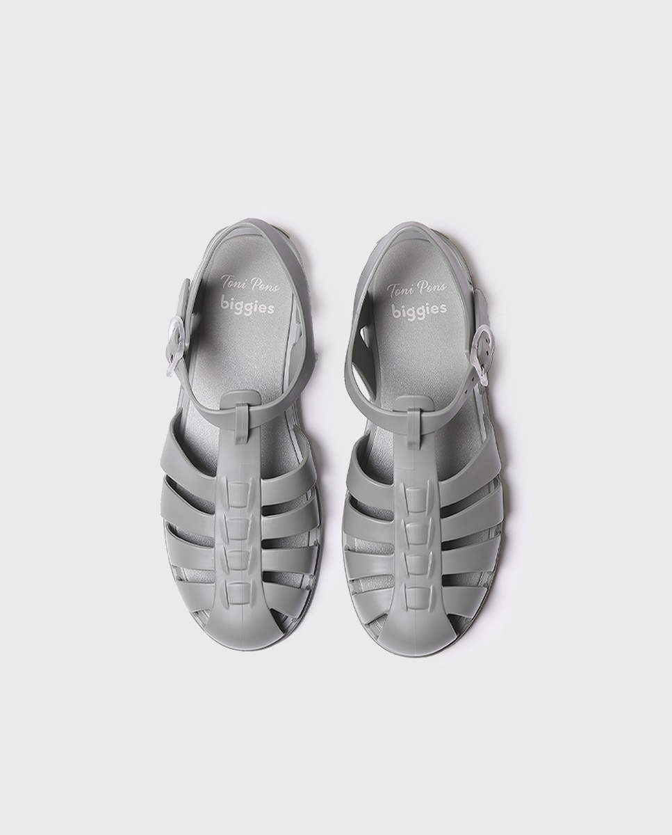 Cangrejeras de Borracha com Fivela Verde-claro-3