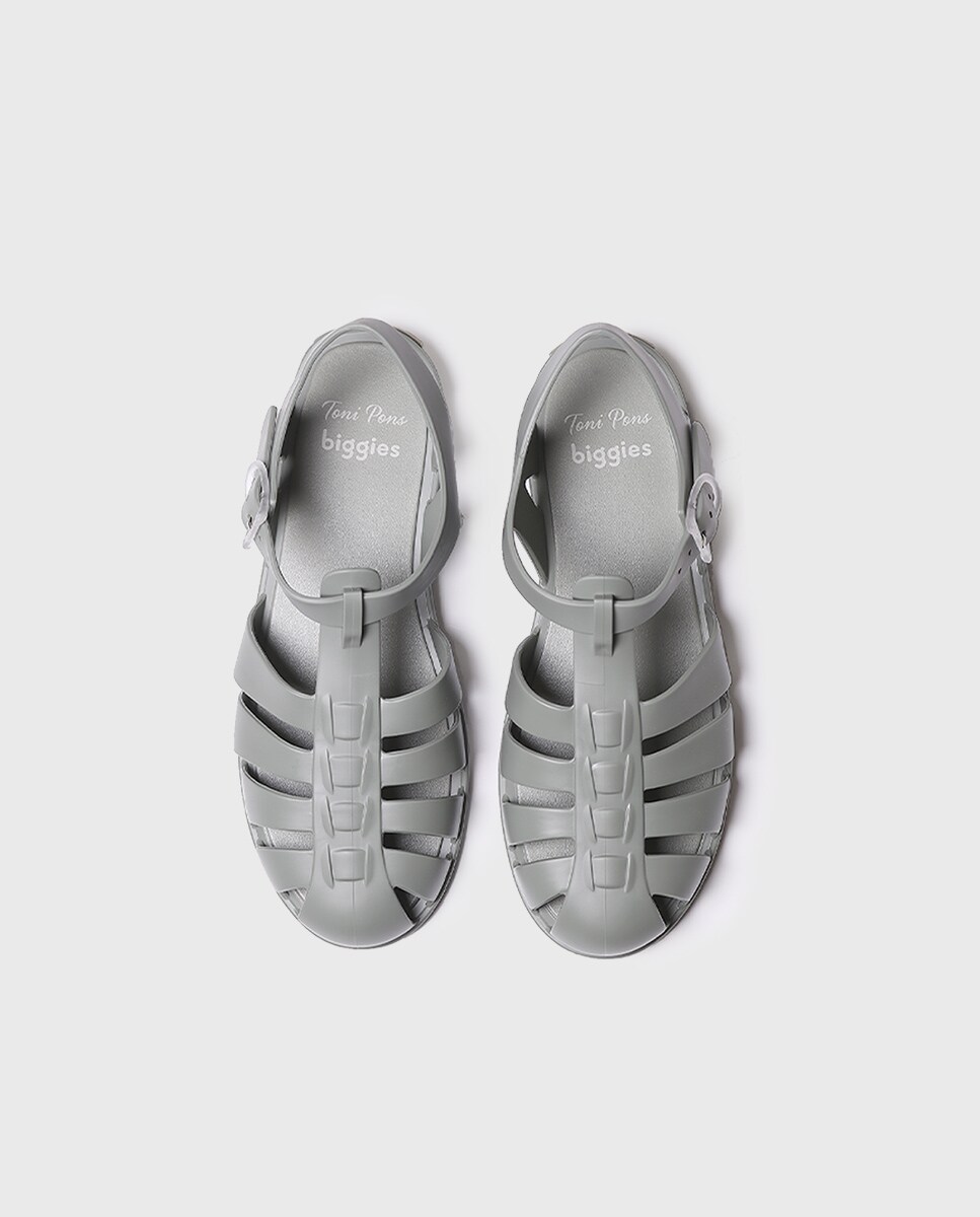 Cangrejeras de Borracha com Fivela Verde-claro-3