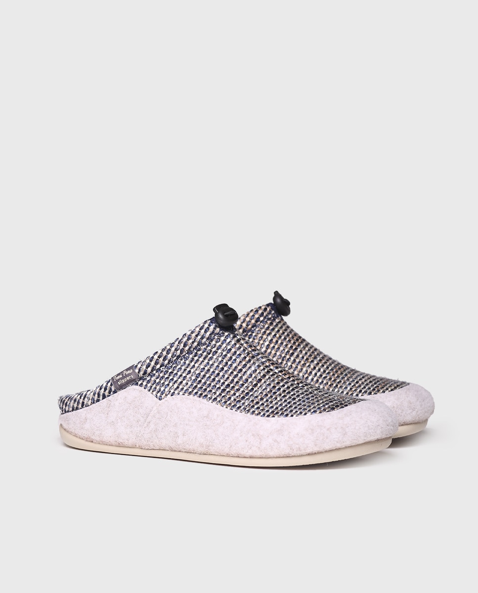 Pantufas de Feltro Bege-2