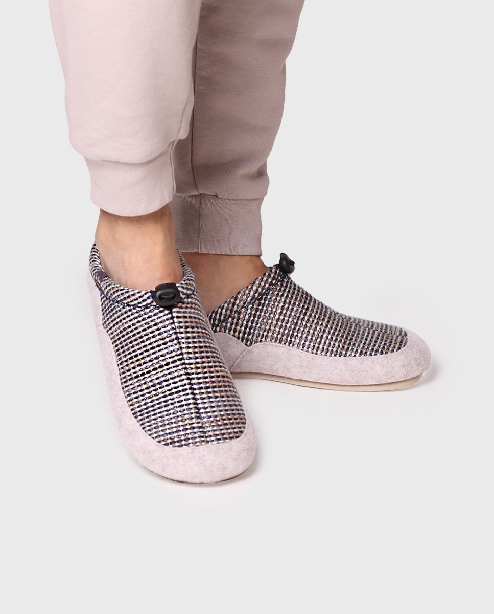 Pantufas de Feltro Bege-4