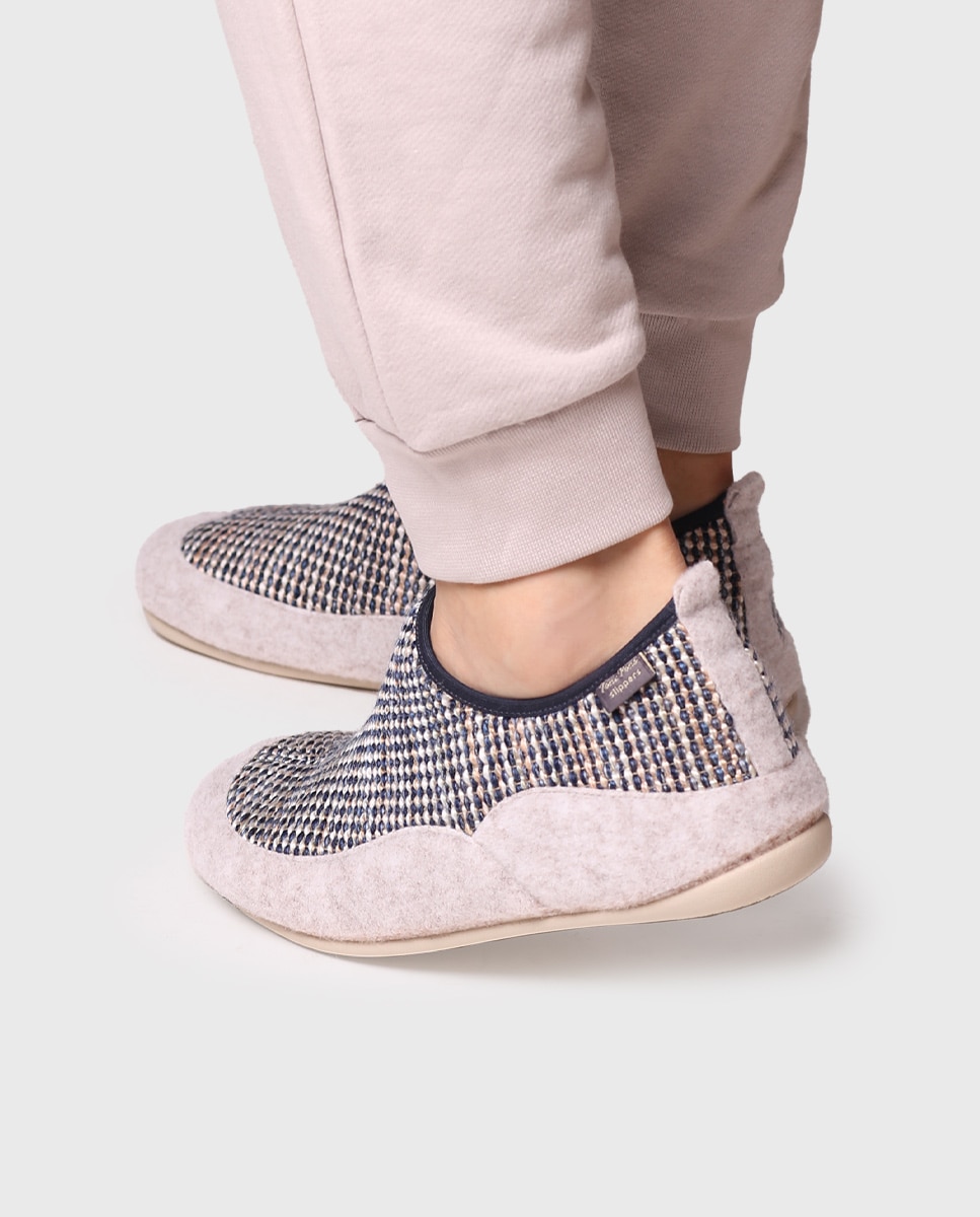 Pantufas de Feltro Bege-4