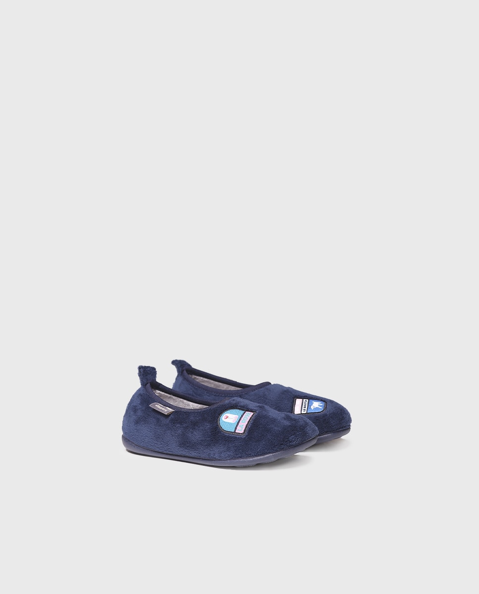 Pantufas Fechadas Infantil de Tecido Suave e Bordados Toni Pons Azul-marinho-2
