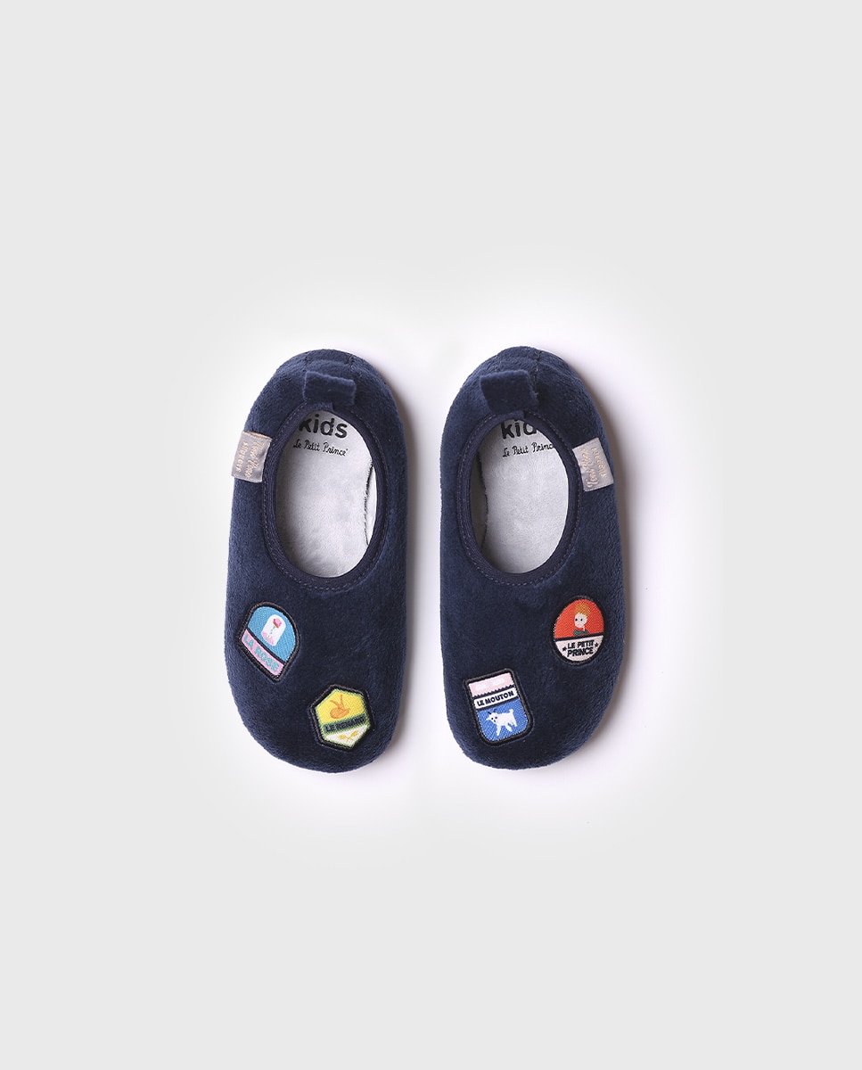 Pantufas Fechadas Infantil de Tecido Suave e Bordados Toni Pons Azul-marinho-3