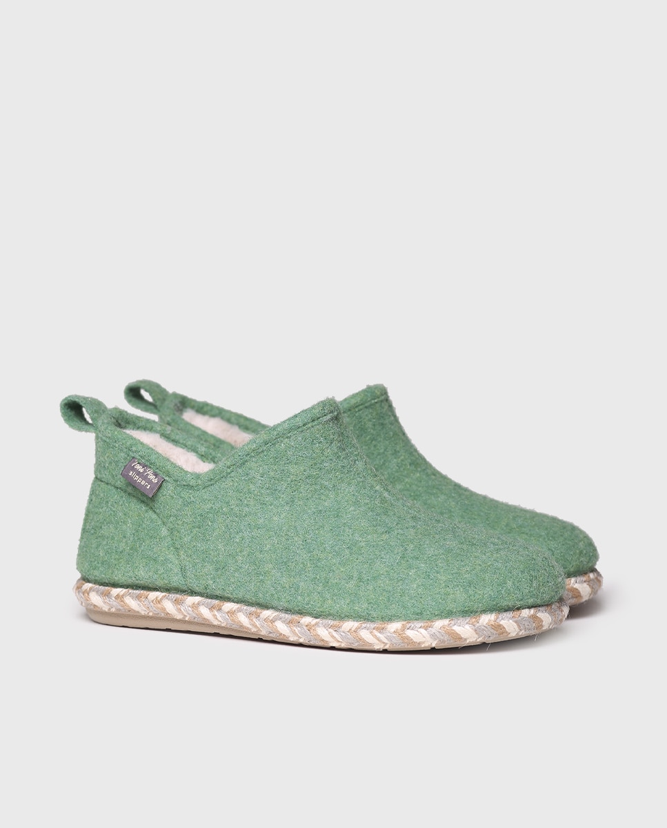 Pantufas Fechadas Tipo Botim Verde-2