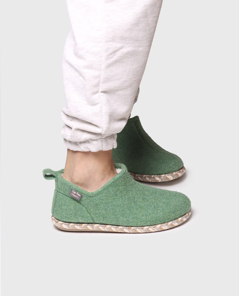 Pantufas Fechadas Tipo Botim Verde-4