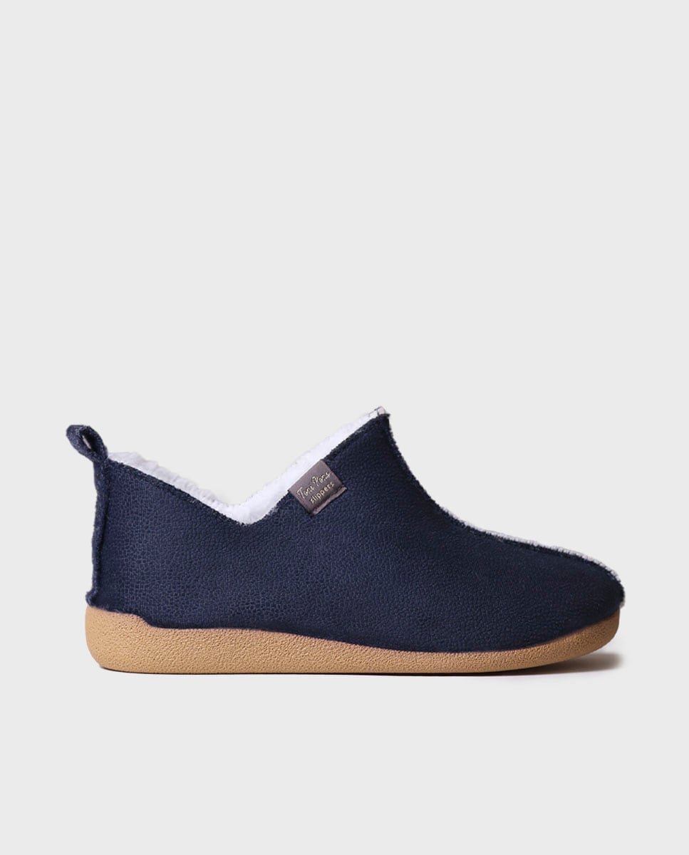Pantufas Fechadas Tipo Botim Azul-marinho-1