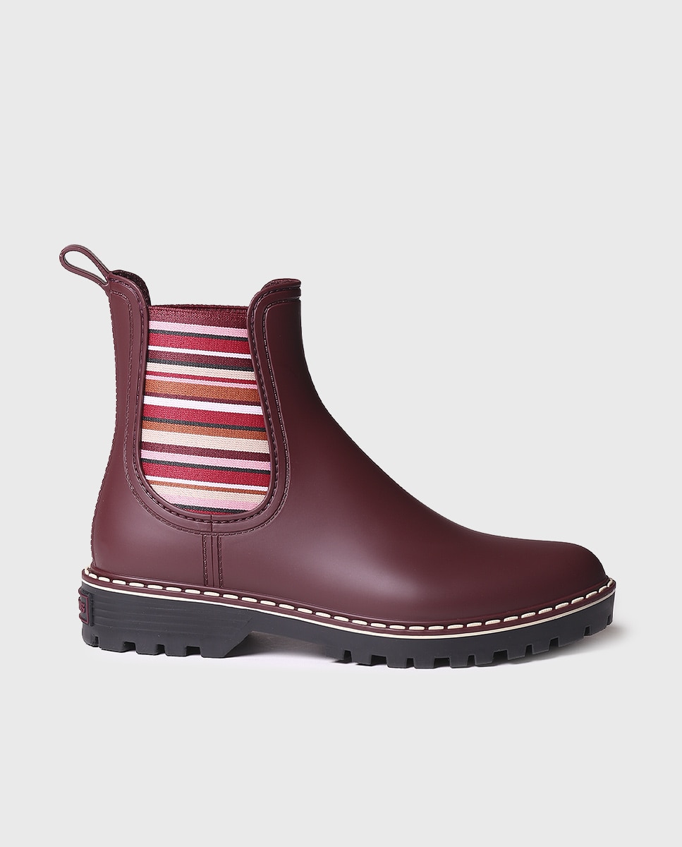 Botins de Água de Borracha com Elásticos Grená-1