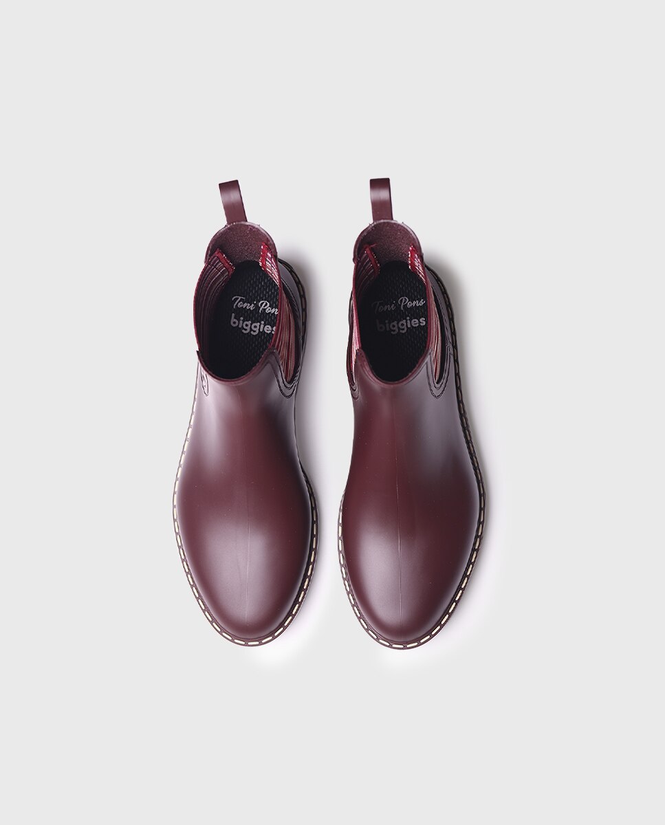 Botins de Água de Borracha com Elásticos Grená-3