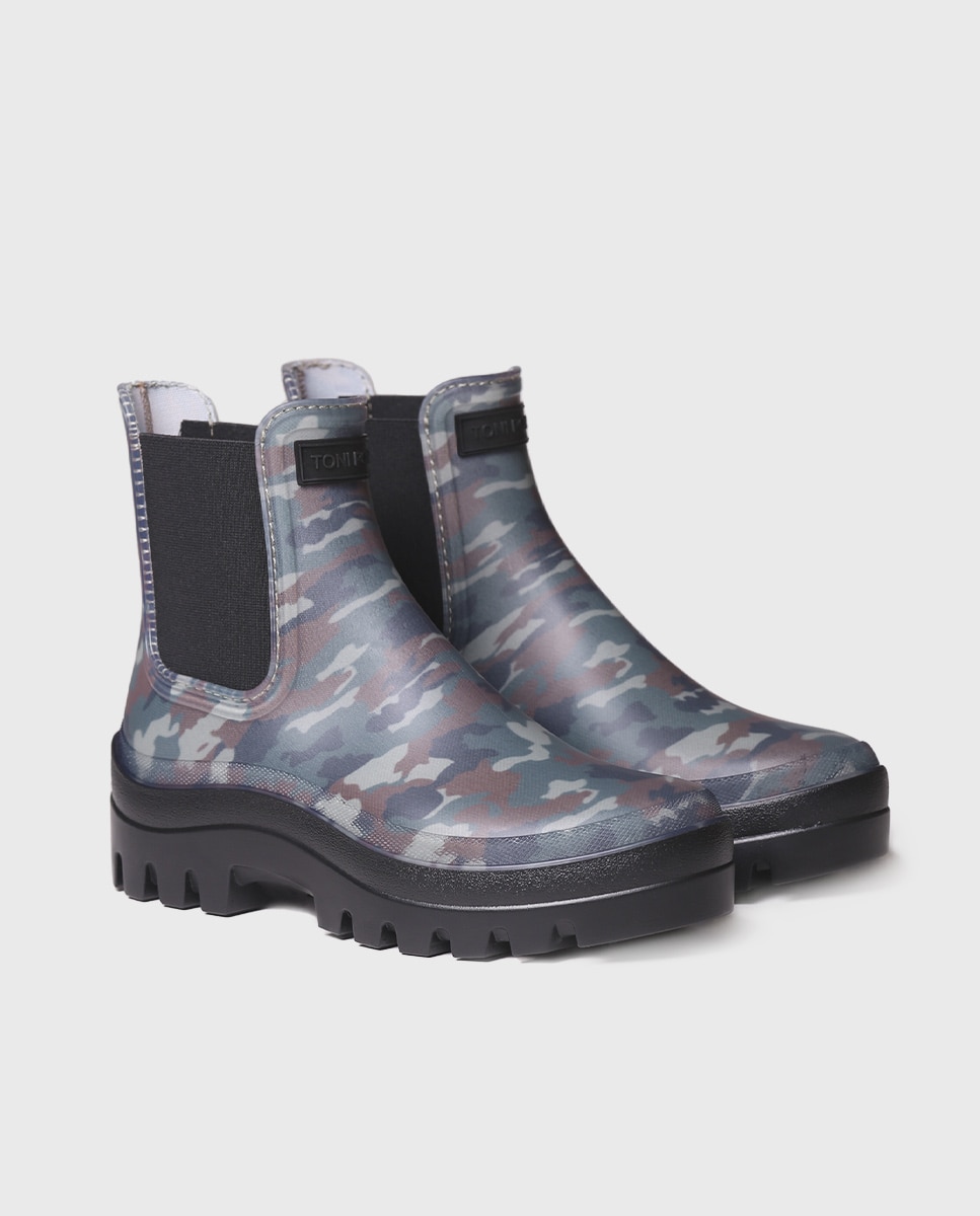Botins de Água de Borracha com Elásticos Verde-2
