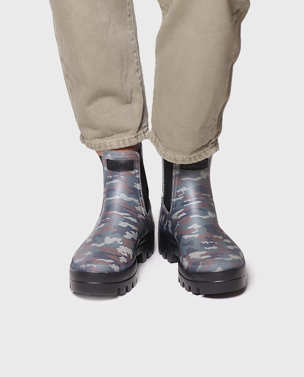Botins de Água de Borracha com Elásticos Verde-4