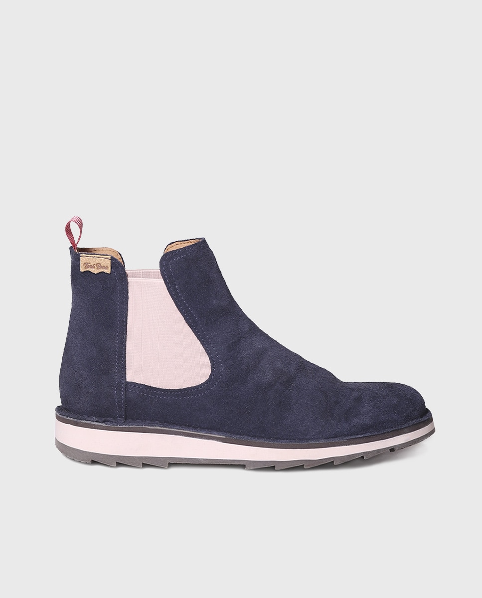 Botins de Camurça com Elásticos Azul-marinho-1