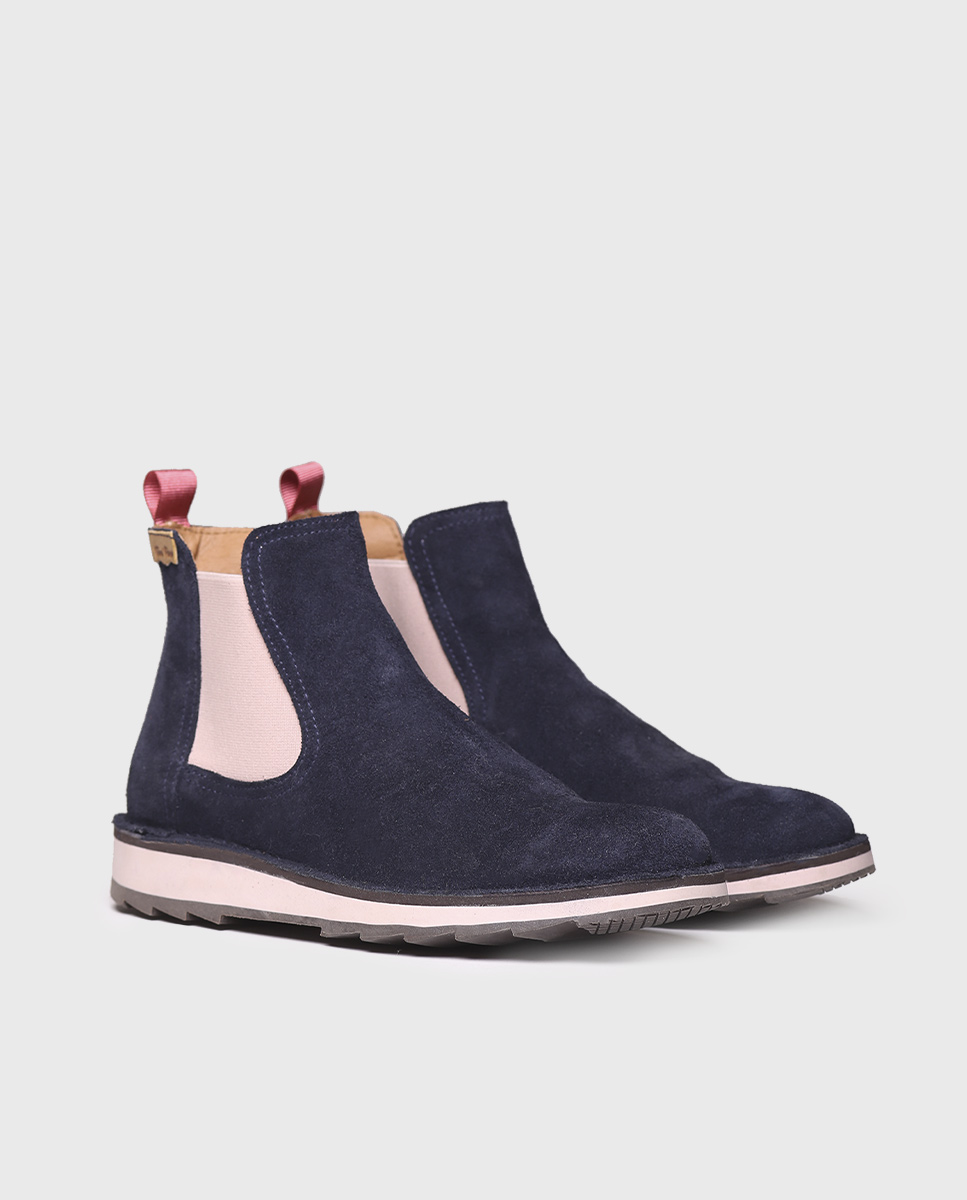 Botins de Camurça com Elásticos Azul-marinho-2