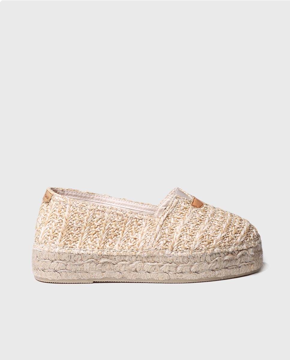 Alpercatas Rasas de Tecido Estampado Natural-1