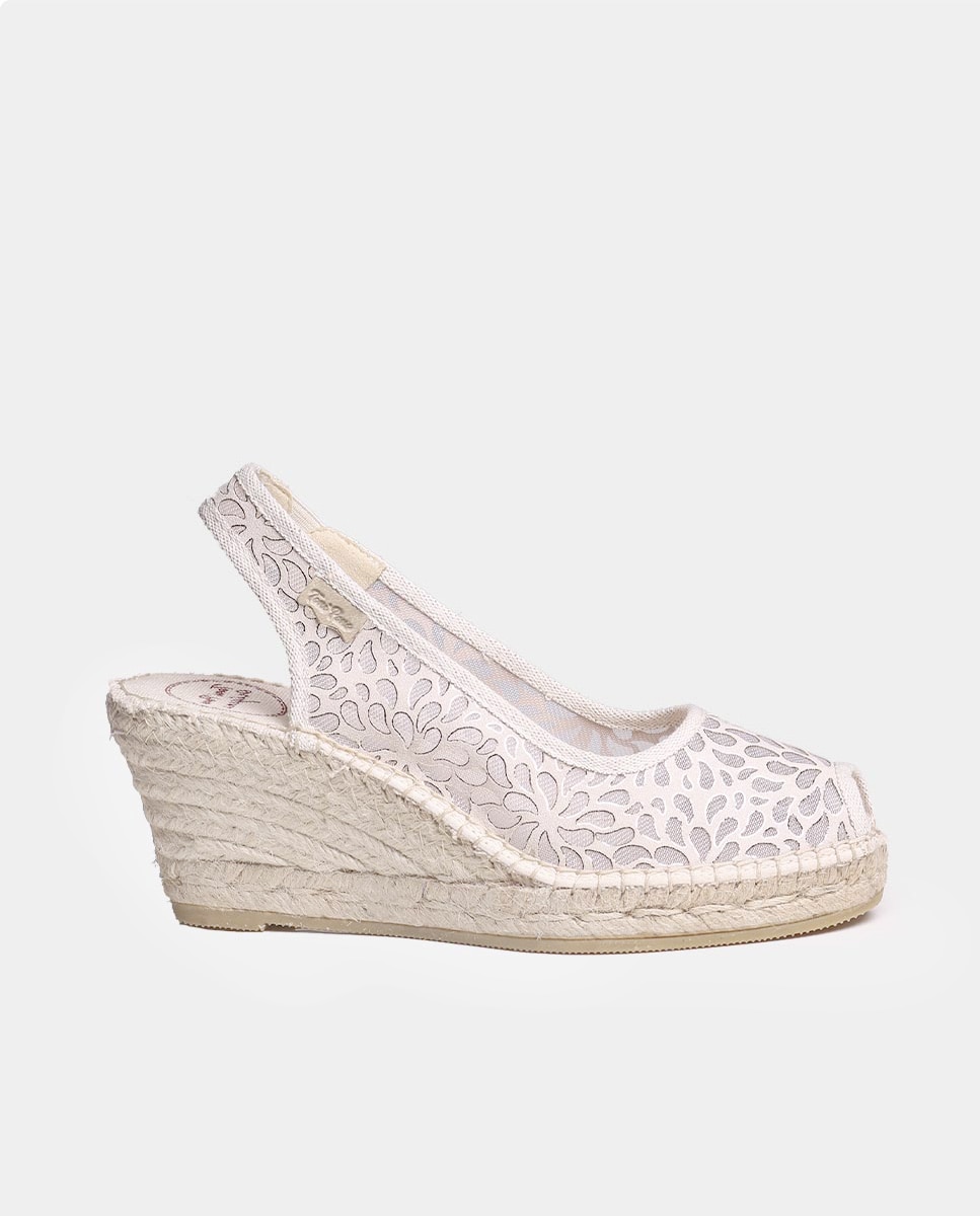 Alpercatas de Cunha em Tecido com Elástico Cru-1