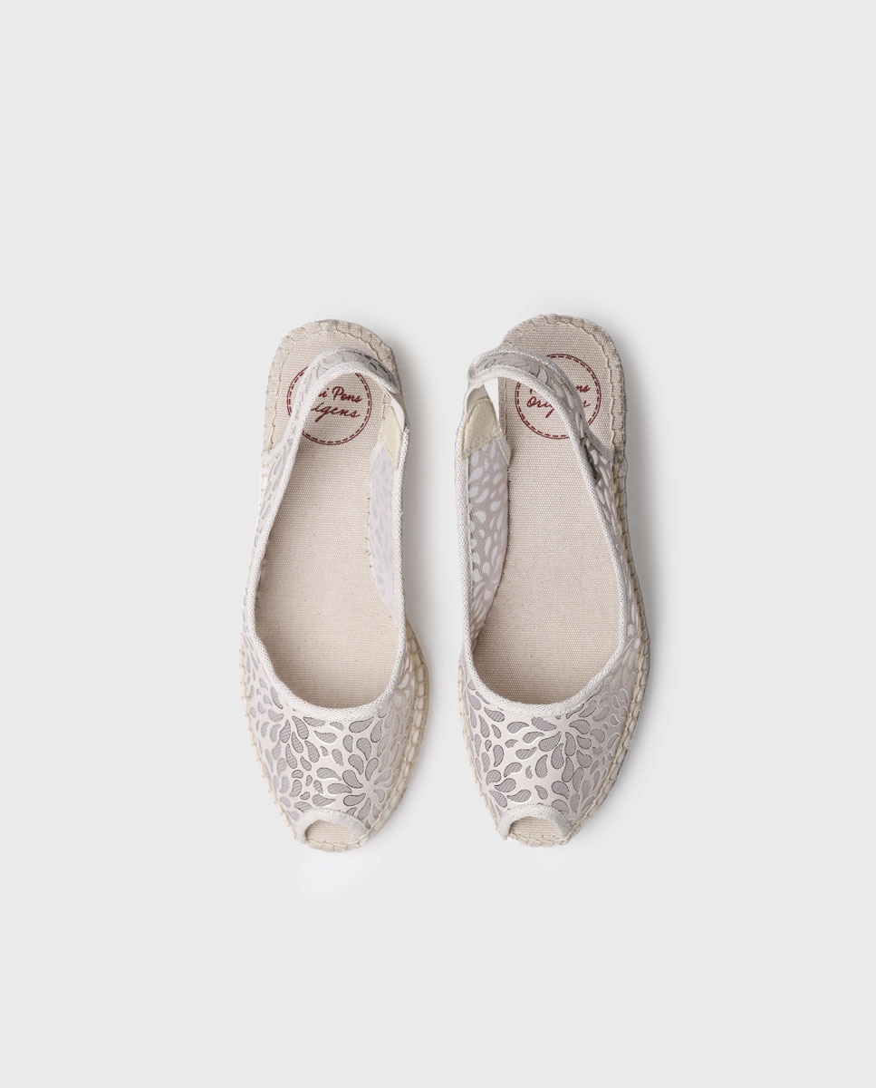 Alpercatas de Cunha em Tecido com Elástico Cru-3