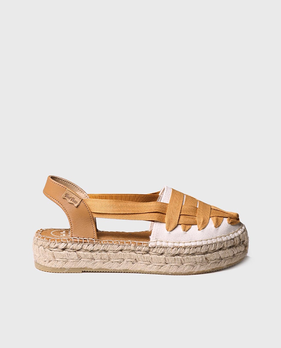 Imagem 0 de Alpercatas Rasas de Tecido com Tiras e Elásticos