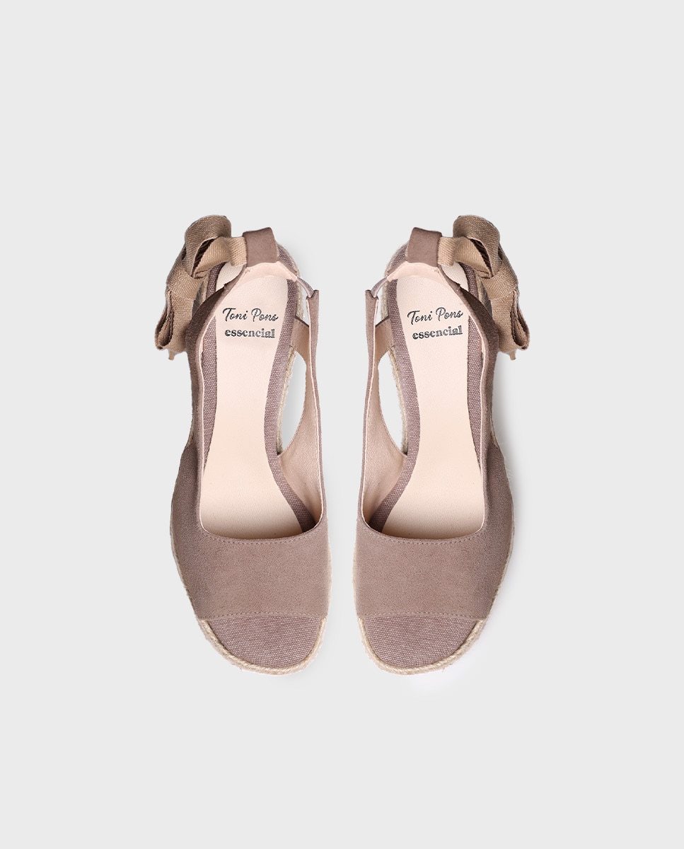 Alpercatas de Salto em Camurça com Tiras Castanho-3