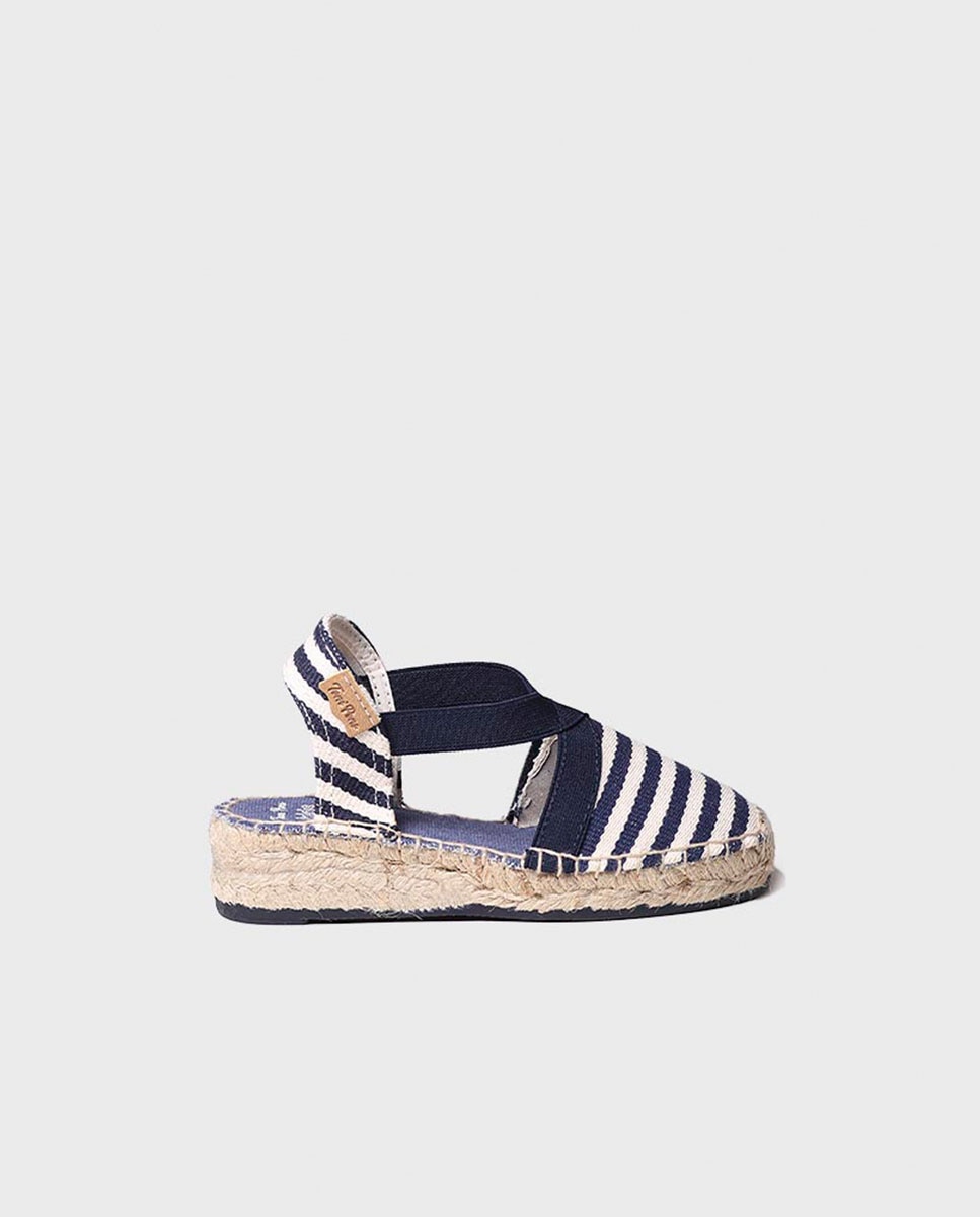 Imagem 0 de Alpercatas Infantil em Tecido Às Riscas com Tira Elástica