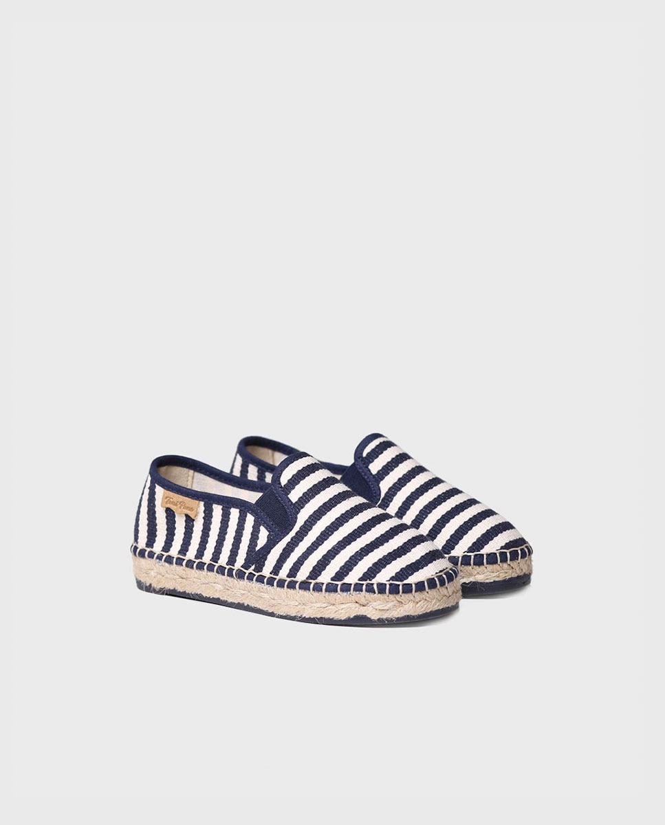 Alpercatas Infantil em Tecido Às Riscas com Elásticos Toni Pons Azul-marinho-2